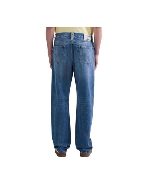 Replay Blue Wide Jeans for men