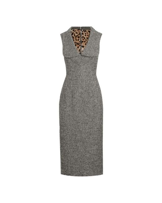 Dolce & Gabbana Gray Knitted Dresses
