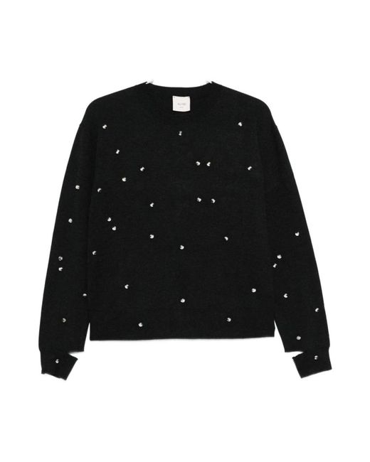 Alysi Black Grauer Strickpullover