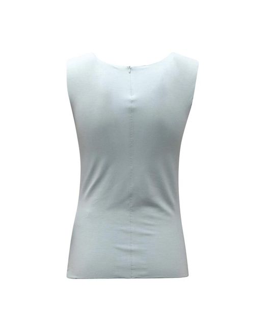 Armani Blue Sleeveless Tops