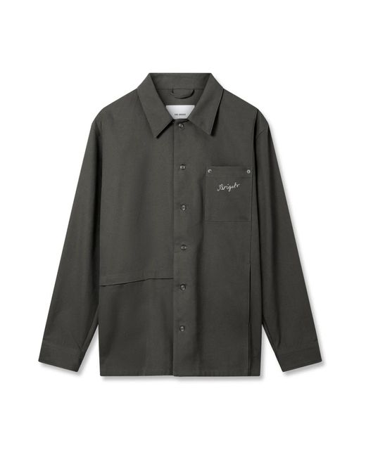 Axel Arigato Jassen ,Grijs ,Katoen Rowe Canvas Overshirt in het Gray voor heren