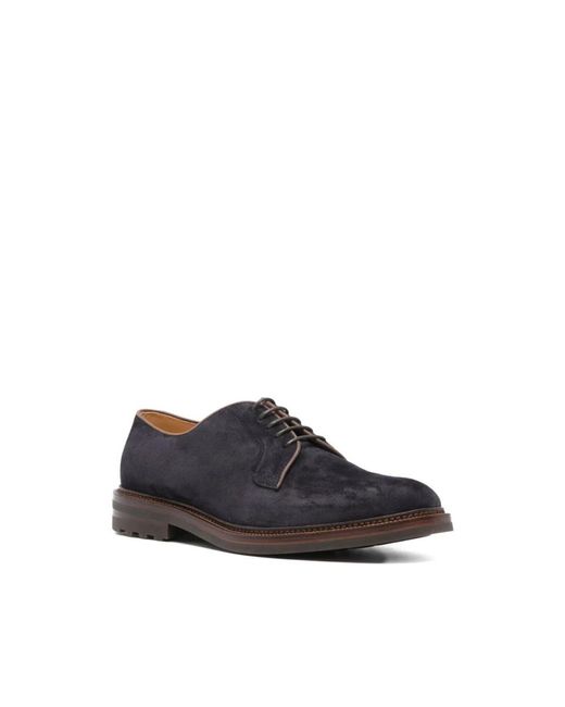 Brunello Cucinelli Wildleder Derby Schuhe Dunkelbraun Schnürung in Black für Herren