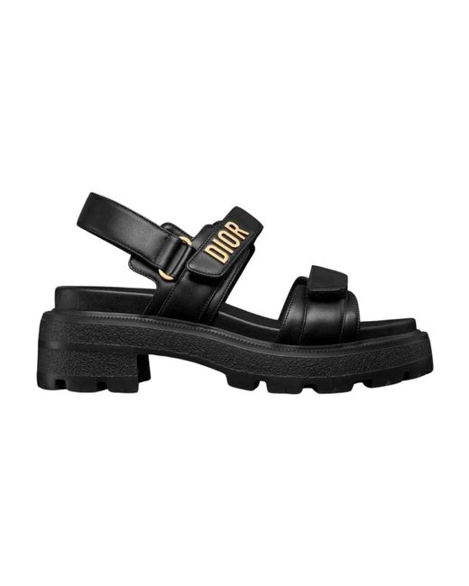 Dior Black Flat Sandals
