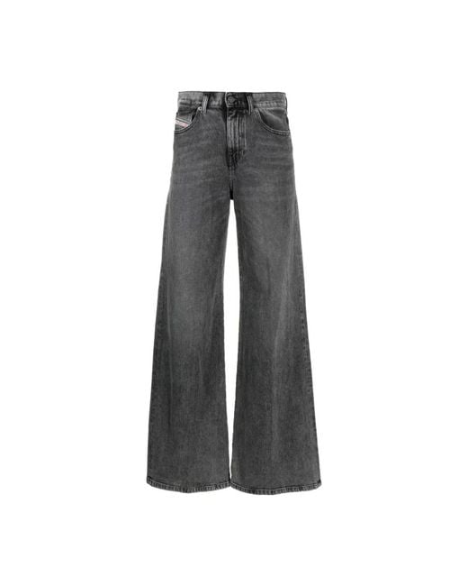 DIESEL Gray Graue wide leg jeans