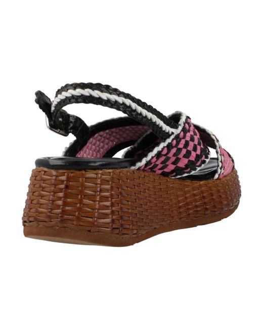 Pons Quintana Pink Stilvolle flache sandalen für frauen