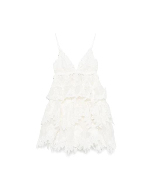 Zimmermann Sweetheart Neck Jurk in het White
