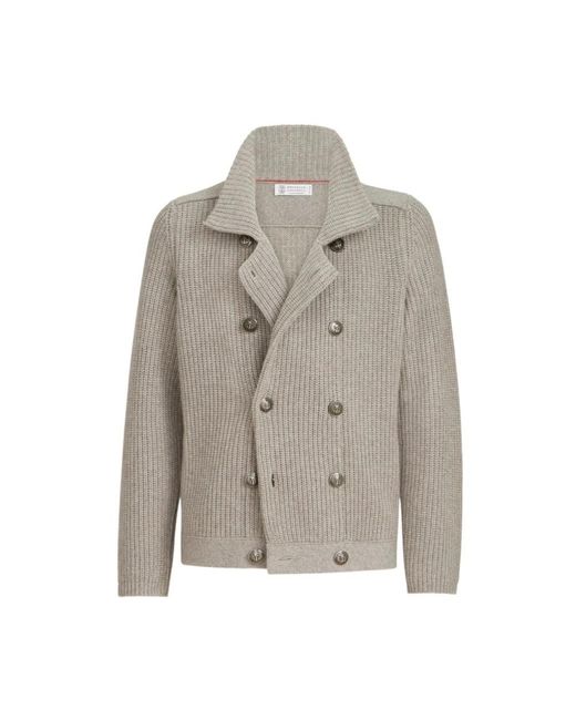 Brunello Cucinelli Gray Cashmere Knitwear for men