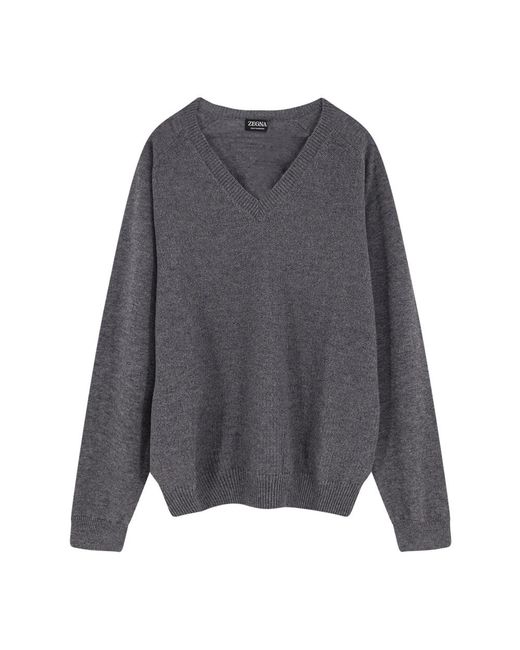 Zegna Gray Cashmere Knitwear for men