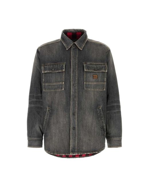 Balenciaga Gray Denim Jackets for men