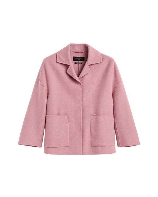 Blazer de lana doble tejido hecho a mano con mangas amplias y bolsillos delanteros Weekend by Maxmara de color Pink