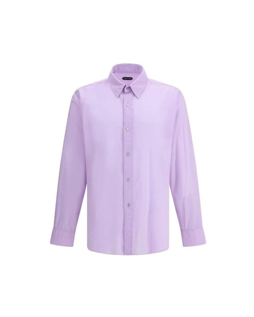 Tom Ford Baumwollhemd Mit Asymmetrischem Saum in Purple für Herren
