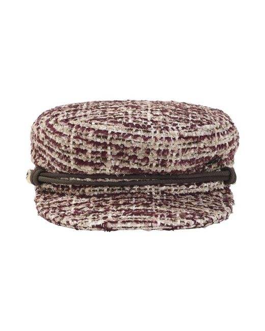 Maison Michel New Abby Tweed Hat in het Red