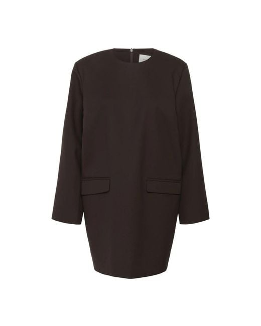 Gestuz Kleedjes ,Bruin ,Polyester Mol‚ Gzpaula Jurk in het Black