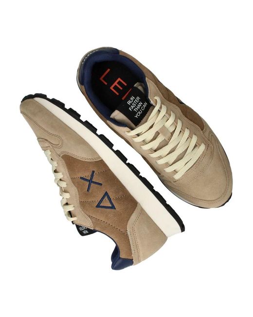 Sun 68 R wildleder-sneaker mit blauen akzenten in Natural für Herren