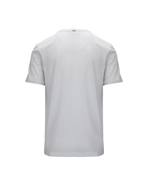 Herno Tops ,Wit ,Katoen Slip-On T-Shirt Met Bicolor Brand Motif in het Gray voor heren