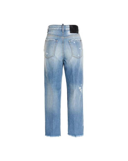 DSquared² Blue Distressed straight-leg jeans