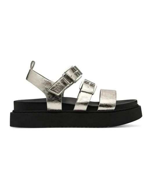 Tamaris Black Flat Sandals