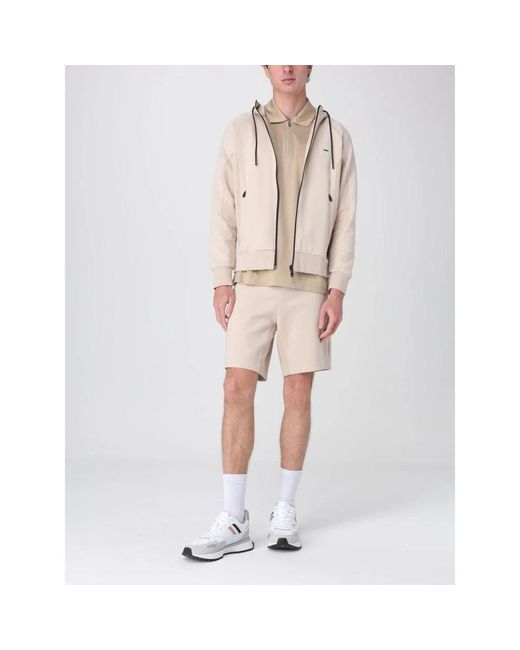HUGO Gebreide Trekkoord Casual Shorts in het Natural voor heren