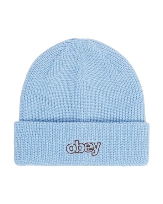 Obey Accessoires ,Blauw ,Throwback Beanie in het Blue voor heren