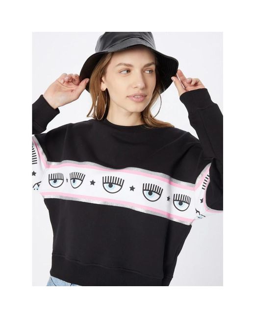 Chiara Ferragni Black Glitter logo sweatshirt