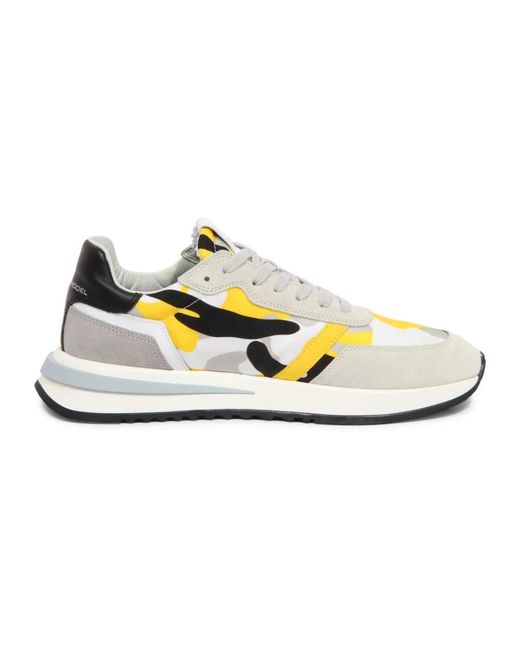 Philippe Model Schoenen ,Veelkleurig ,Lage Camouflage Sneakers in het Metallic voor heren
