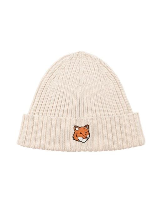 Maison Kitsuné Natural Beanies for men