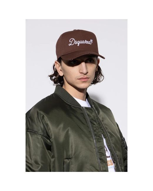 DSquared² Accessoires ,Bruin ,Katoen Pet Met Klep in het Brown voor heren