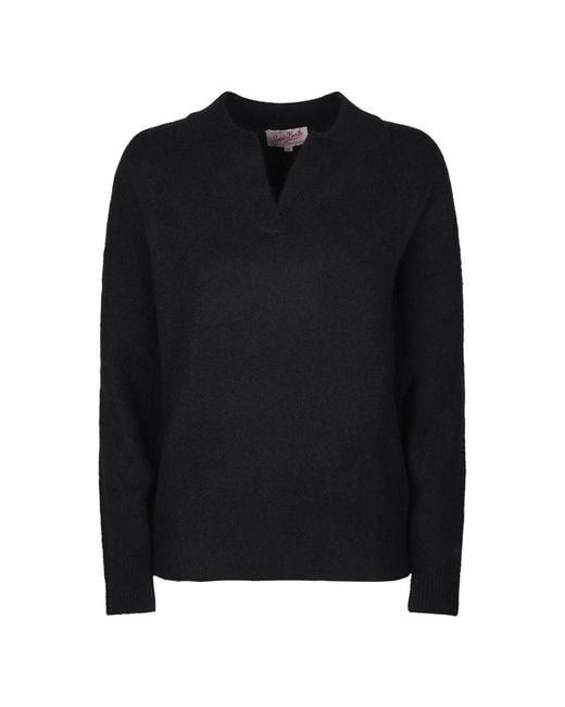 Mc2 Saint Barth Black V-Neck Knitwear