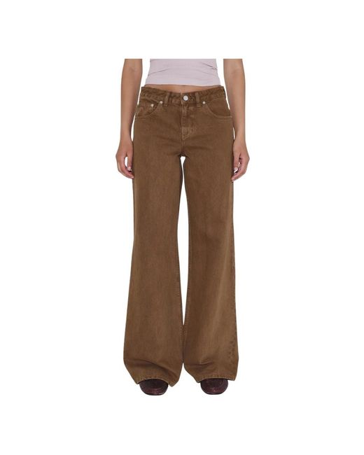 Dr. Denim Jeans ,Bruin ,Denim Rhue Low Wide Jeans in het Brown