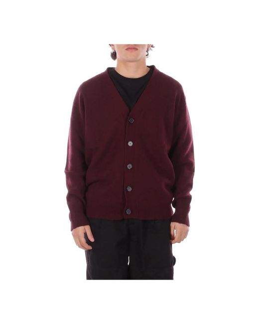 Amaranto Truien & Vesten ,Paars ,Wol Maglia Cardigan in het Red voor heren