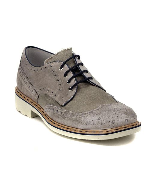 CafeNoir Gray Laced Shoes