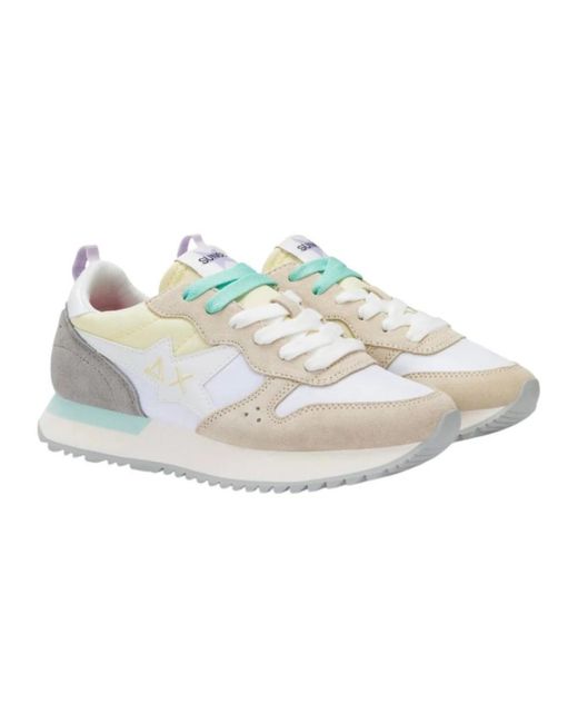 Sun 68 White Sneakers
