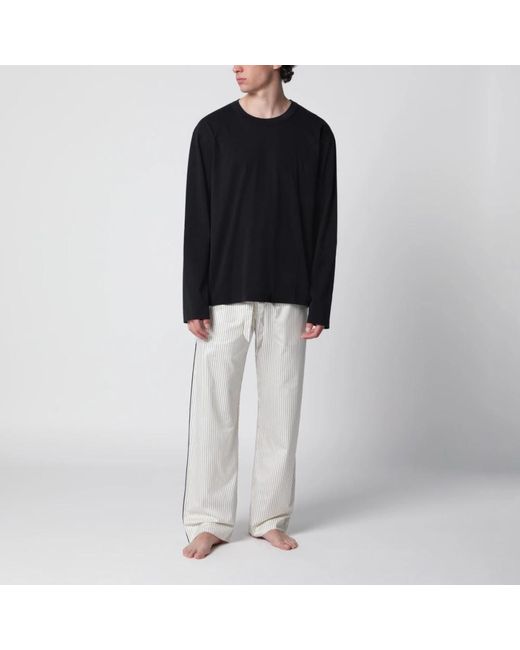 Tekla Black Long Sleeve T-Shirts for men