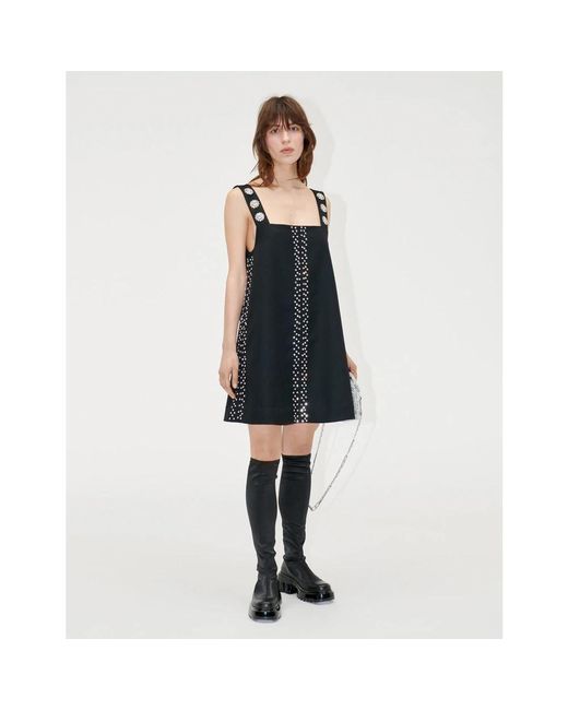Stine Goya Black Kristallverziertes Minikleid