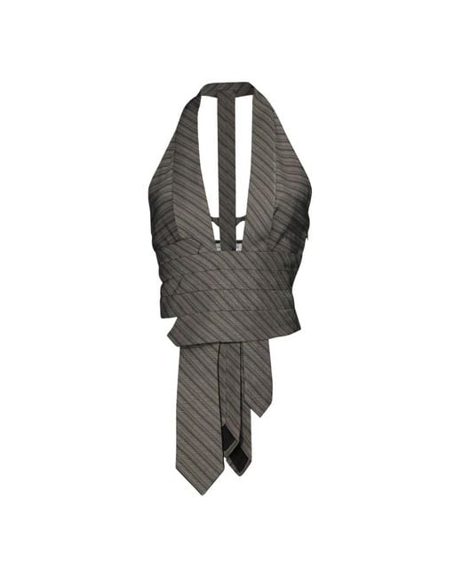 Christopher Esber Metallic Sleeveless Tops
