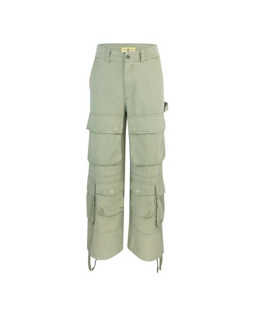 UNTITLED ARTWORKS Green Straight Trousers for men