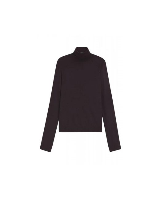 HUGO Truien & Vesten ,Paars ,Wol Frizani Rollneck Sweater in het Black