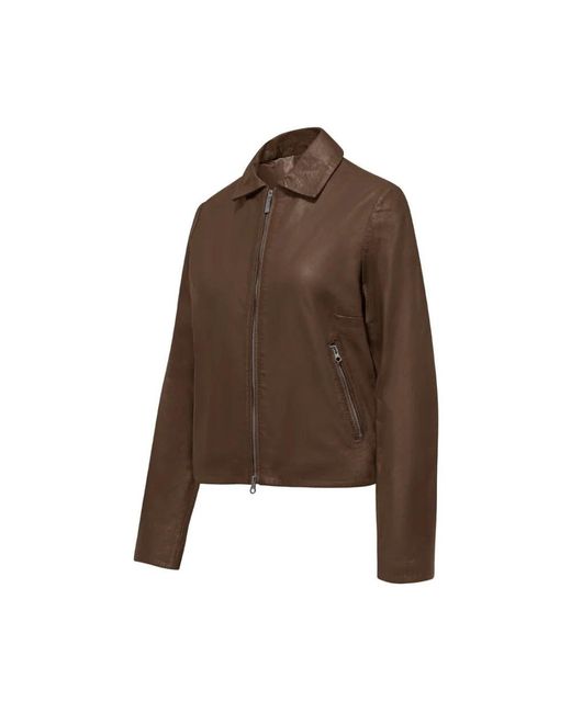 Leather Jackets Bomboogie de color Brown