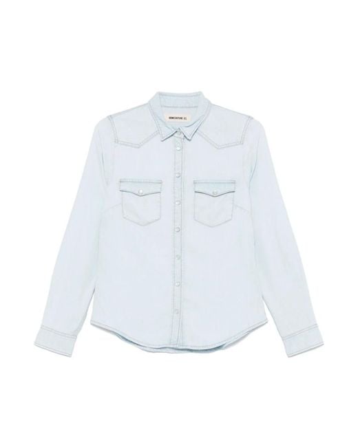 Denim Shirts Semicouture de color Blue