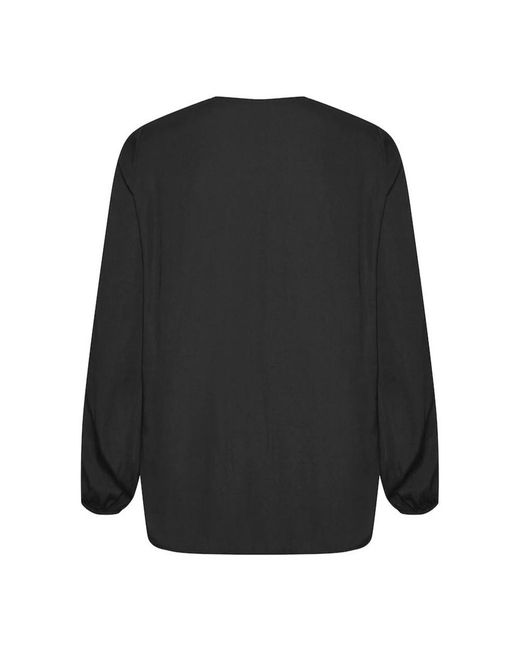 Inwear Overhemden ,Zwart ,Polyester Zwarte V-Hals Blouse Rinda Iw Stijl in het Black