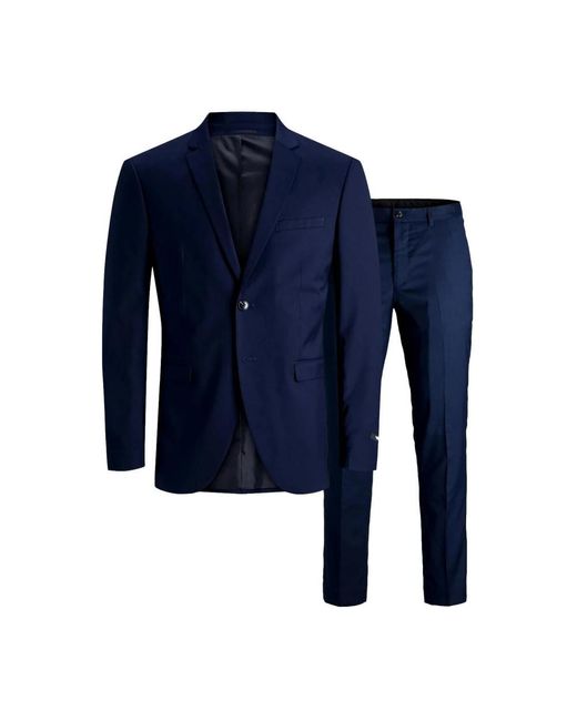 Jack & Jones Blue Single Breasted Suits for men
