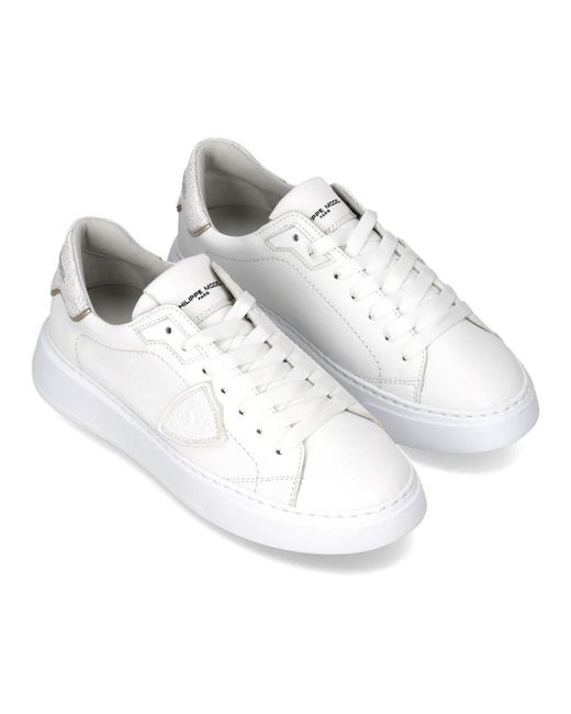 Philippe Model Schoenen ,Wit ,Katoen Temple Tennis in het White
