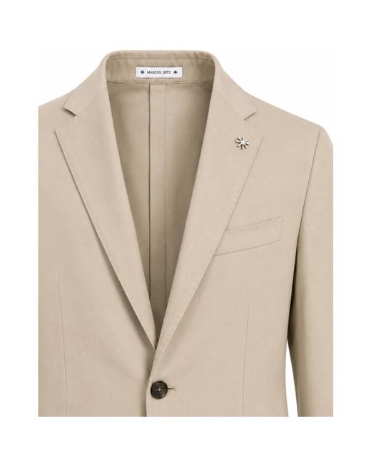 Manuel Ritz Natural Single Breasted Suits for men