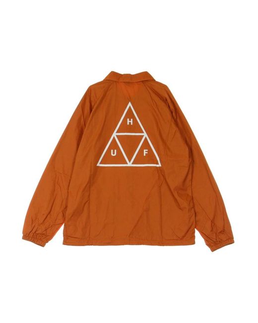 Huf Jassen ,Oranje ,Essentials Coachjack in het Brown voor heren