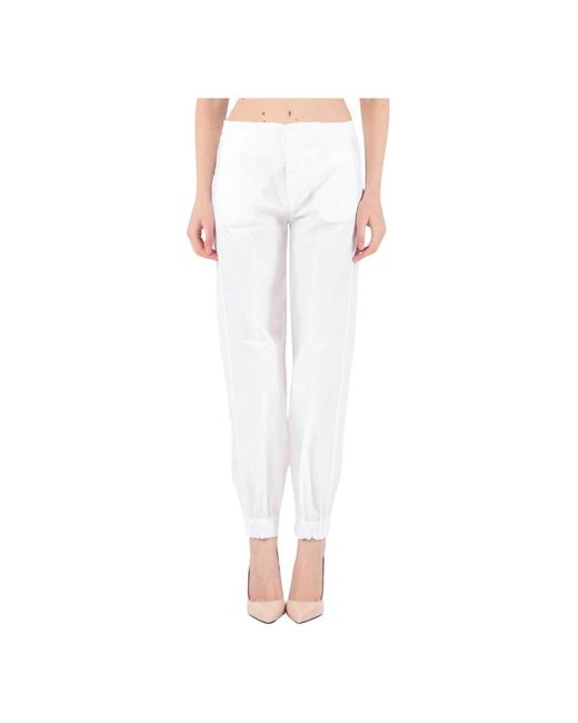 Dondup White Slim-Fit Trousers