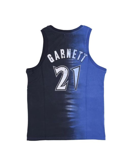 Mitchell & Ness Fitness ,Veelkleurig ,Katoen Kevin Garnett Nba Tie Dye Tank in het Blue voor heren