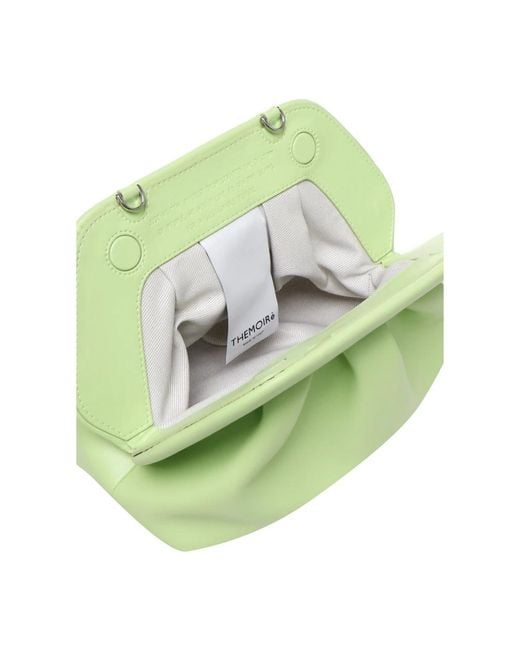 THEMOIRÈ Green Grüne vegane clutch-tasche mit abnehmbarem schulterriemen