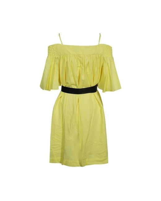 Karl Lagerfeld Schouderloze Jurk in het Yellow
