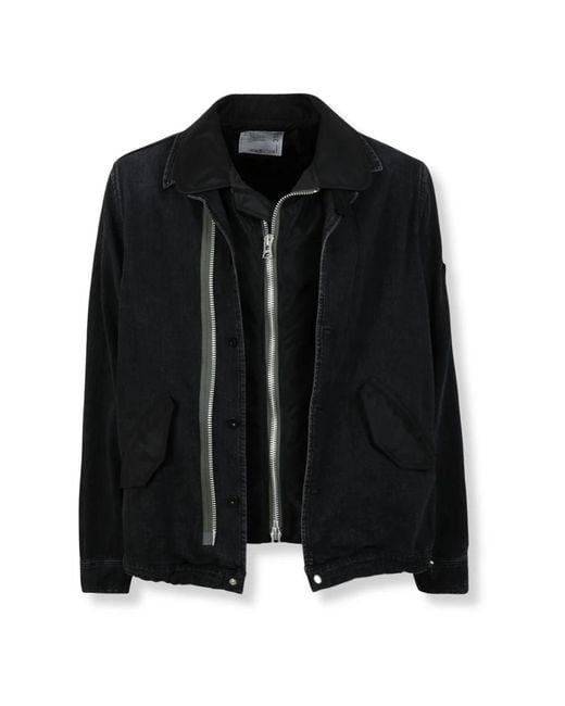 Sacai Black Denim Jackets for men