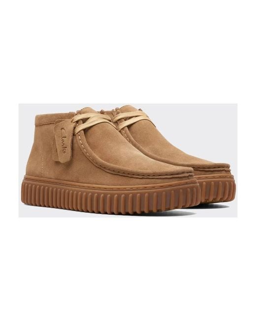 Clarks Brown Lace-Up Boots for men